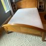 Wood king bed frame curved headboard oak solid Image 4