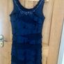 S L fashions navy ruffled designer dress Image 2