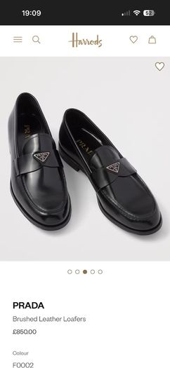 Women Prada Brushed Leather Loafers