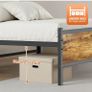 Single Bed Frame with Wooden Headboard and Footboard Image 3