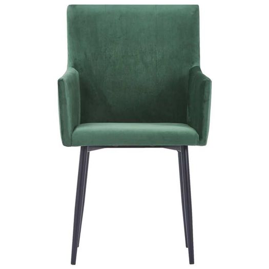 Dining Chairs with Armrests 4 pcs Green Velvet