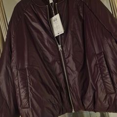 Topshop burgundy bomber jacket brand new