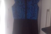 Beautiful royal blue&amp;black playsuit,with crochet on the top half.