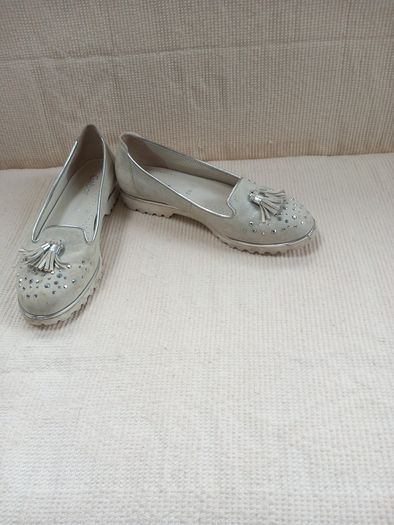 Gabor Grey/Silver Shoes Size 5 1/2