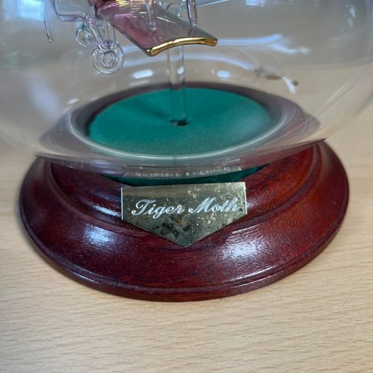 Vintage Northumbrian Glass Tiger Moth and Spitfire Glass Plane Ornament