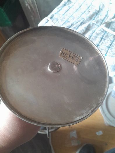 vintage pair of silver plate lamps