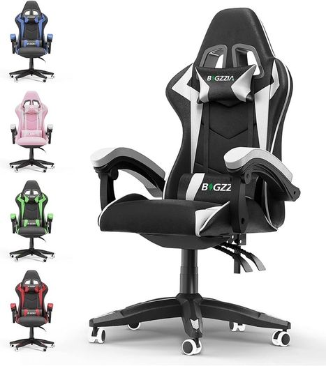 MASSIVE SALE Ergonomic Gaming Chair - Gamer Chairs with Lumbar Cushion + Headrest, Height-Adjustable Office & Computer Chair for Adults, Girls, Boys
