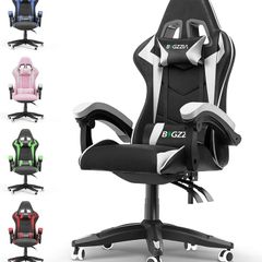 MASSIVE SALE Ergonomic Gaming Chair - Gamer Chairs with Lumbar Cushion + Headrest, Height-Adjustable Office & Computer Chair for Adults, Girls, Boys