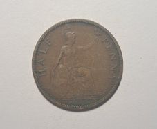 Uk half penny coin