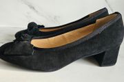 Gabor ladies shoes pumps hooty bow suede leather black RRP 105 euro size UK 4.5 EU 37.5 perfect for back to school new &amp; boxed