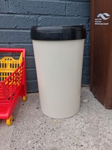 cream kitchen bin