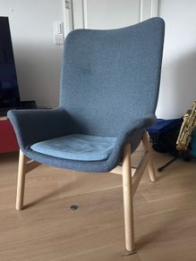 High-back Blue Armchair - Ikea Vedbo