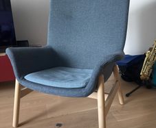 High-back Blue Armchair - Ikea Vedbo