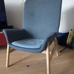 High-back Blue Armchair - Ikea Vedbo