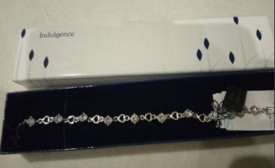 Silver Cubic Zirconia Costume Heart Bracelet