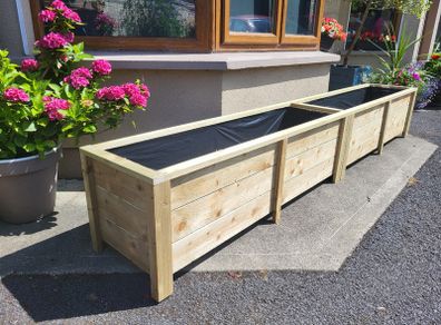 Handcrafted Large Wooden Planters, Veg Planter, Bamboo boxes Made to Order
