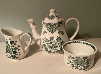 Royal Staffordshire Old Pekin ironstone J and G  Meakin teapot sugar bowl and jug .