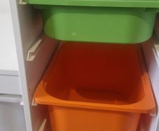 IKEA storage unit with containers