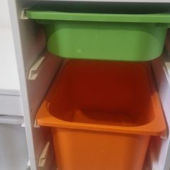 IKEA storage unit with containers