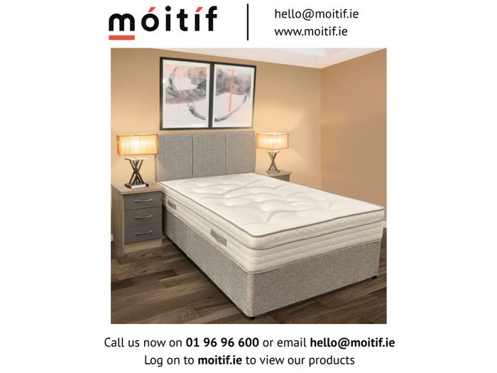 Kacey 4'6" Divan Bed in Grey Finish