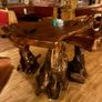 Large hand crafted table and 4 chairs Image 6