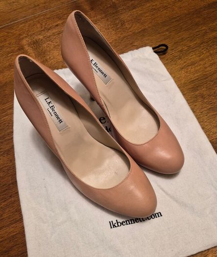 L.K. Bennett Harper Blush Kid Leather High Heeled Court Shoes