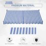 300 x 150cm Patio Adjustable Awning Floor- to-ceiling Retractable Shade,UV Protective - Blue and White Image 5