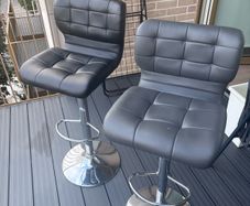2 Bar Stools - Grey and Black