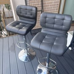 2 Bar Stools - Grey and Black