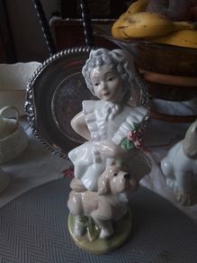 Tengra Girl with a Dog & Roses