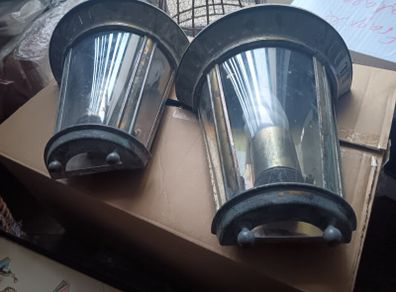 2 very old bras wall lights, pair of vintage lamp