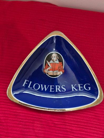 Vintage 1960s Carlton Ware "Flowers Keg" Pub Ashtray Shakespeare Breweriana