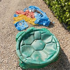 Children's inflatable castle, sand pit