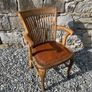 Edwardian Arts and Crafts Oak Armchair. Image 2