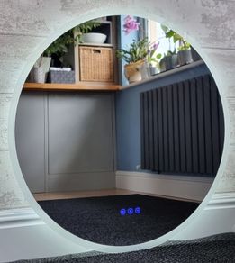 LED Bathroom Mirror Bluetooth Speakers Demister Makeup Cosmetic
