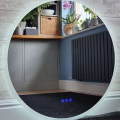 LED Bathroom Mirror Round Speakers Fog Free