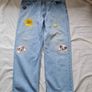 levis 550 relaxed fit Size 40/34 zip fly professional embroidery added in excellent condition Image 3