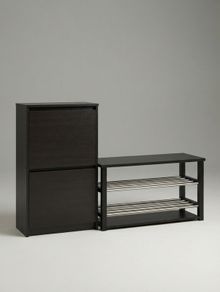 QUICK SALE (BARGAIN): Hallway Shoe Storage Set (Tall 2 - Compartment Cabinet & Matching Shoe Bench) - Excellent Condition (Collectelion D13)