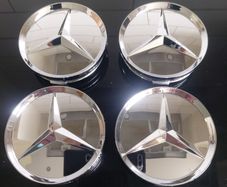 Chrome Mercedes centre caps - FREE POST