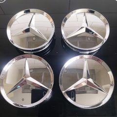 Chrome Mercedes centre caps - FREE POST