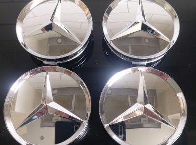 Chrome Mercedes centre caps - FREE POST