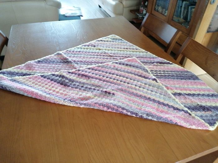 Blanket Hand Crochet 36"Sq Stunning Blanket