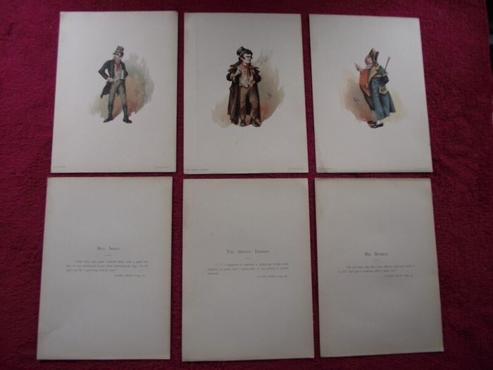 3 X Chromolithographs from The Characters of Dickens by "Kyd" - Raphael Tuck & Sons - London 1889