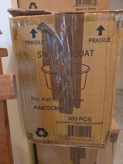 3 boxes of commercial food packaging