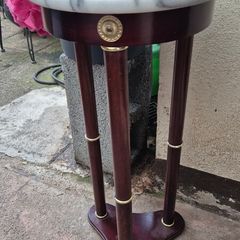 Vintage Pedestal Plant stand Marble top
