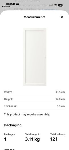 Ikea Billy Oxberg Doors Pair
