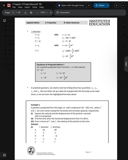 Leaving Cert Applied Maths Institute Notes