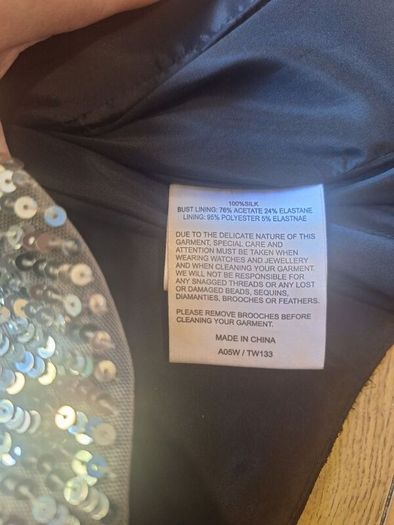 vintage y2k karen millen 100% silk feather sequin corset top uk 14