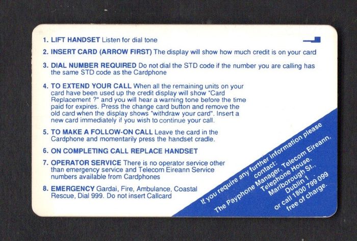 1991 Ireland 50 unit Dublin as being nominated the EC City of Culture prize (Schlumberger SC5 Front) Call Card Used. Telecom Eireann card number 1032.
