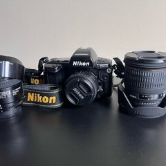 Nikon F90X 35mm Film Camera Kit 24mm, 50mm, 85mm